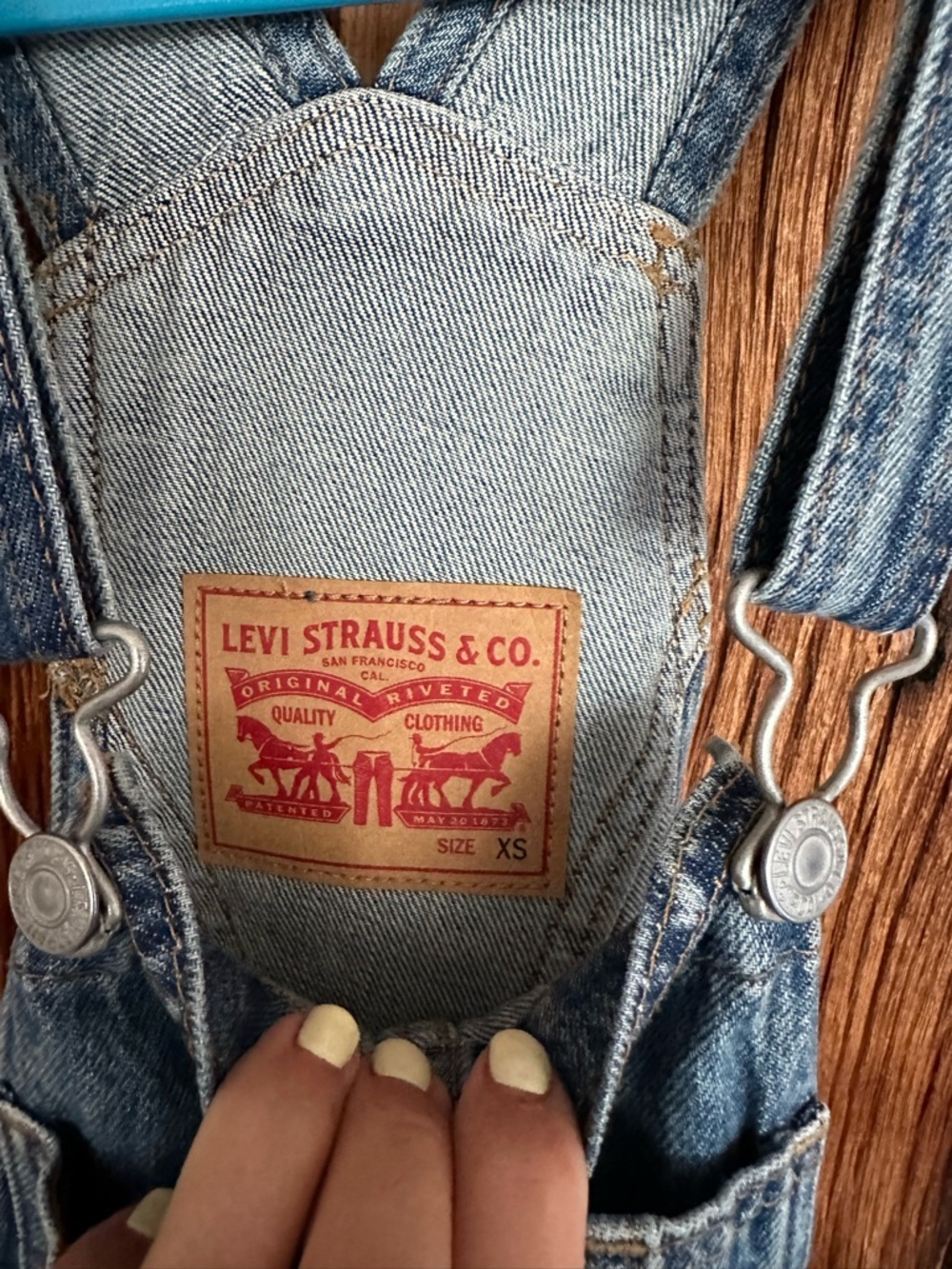 Levi's Light Blue Denim Overalls - Picture 2 of 3